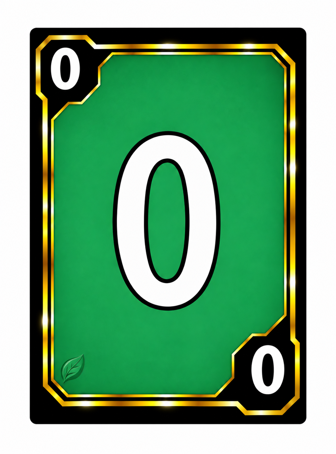 Official Green STACK Number Card 0