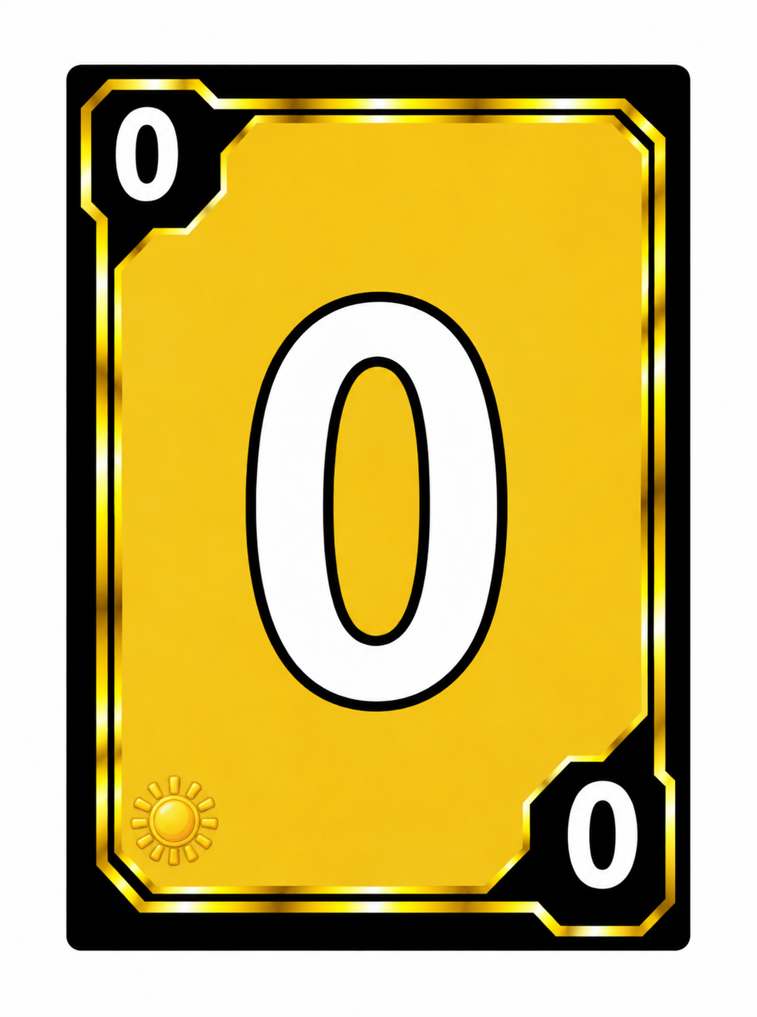 Official Yellow STACK Number Card 0